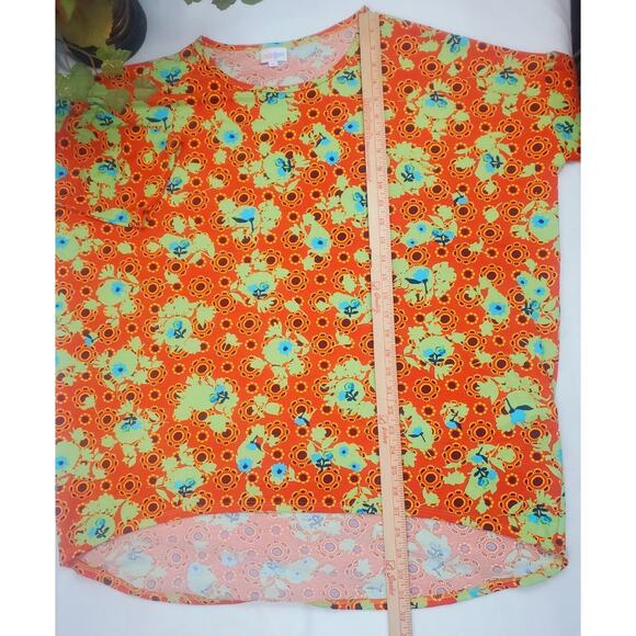 Nwot LulaRoe XL Irma Top Orange Shirt Relaxed Hi Low Tunic Geometric Womens Size - Picture 4 of 7